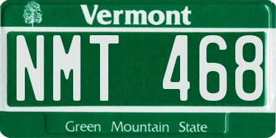 VT license plate NMT468