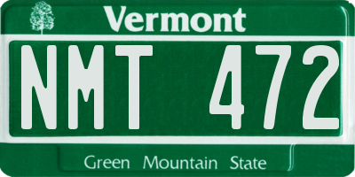 VT license plate NMT472
