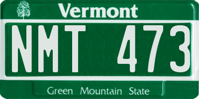 VT license plate NMT473