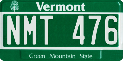 VT license plate NMT476