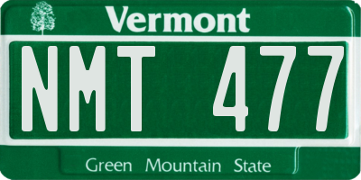 VT license plate NMT477