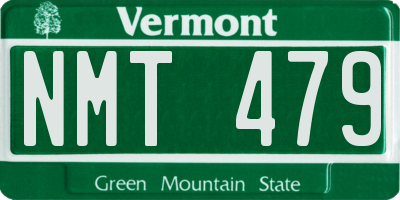 VT license plate NMT479