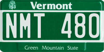 VT license plate NMT480
