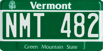 VT license plate NMT482