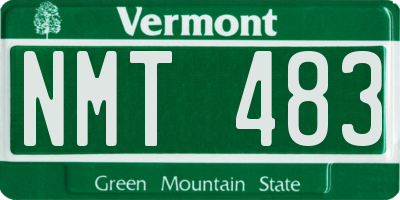 VT license plate NMT483