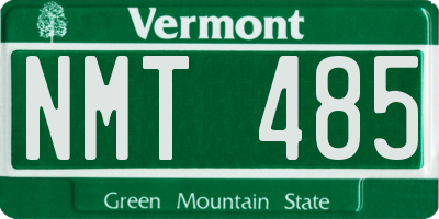 VT license plate NMT485