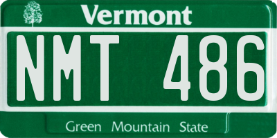 VT license plate NMT486