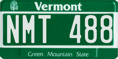 VT license plate NMT488