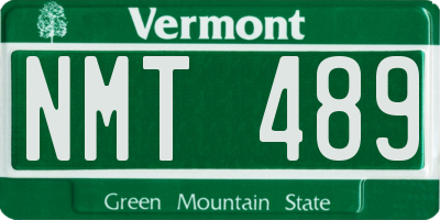 VT license plate NMT489