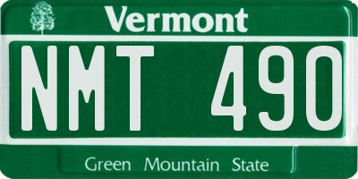 VT license plate NMT490