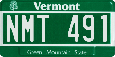 VT license plate NMT491