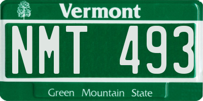 VT license plate NMT493
