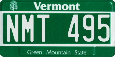VT license plate NMT495
