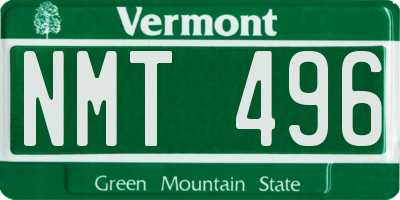VT license plate NMT496