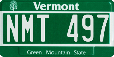 VT license plate NMT497