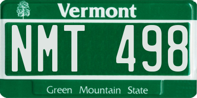 VT license plate NMT498