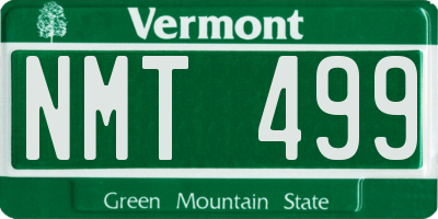 VT license plate NMT499