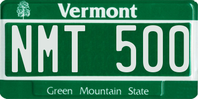 VT license plate NMT500