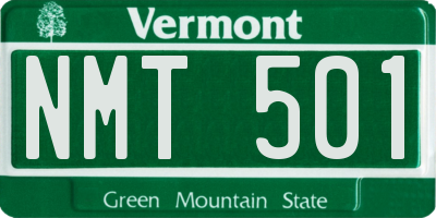 VT license plate NMT501