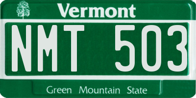 VT license plate NMT503