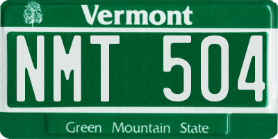 VT license plate NMT504
