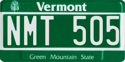 VT license plate NMT505