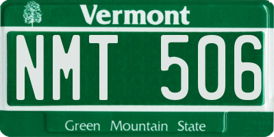 VT license plate NMT506