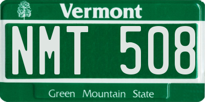 VT license plate NMT508