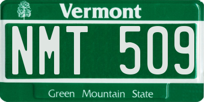 VT license plate NMT509