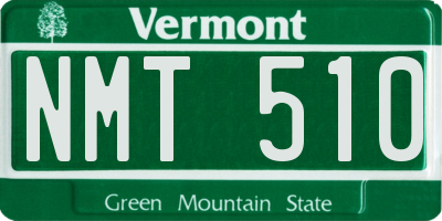 VT license plate NMT510