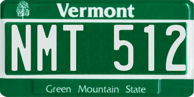 VT license plate NMT512