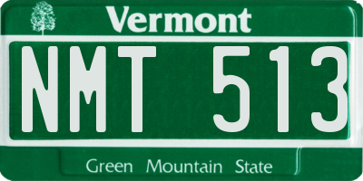 VT license plate NMT513