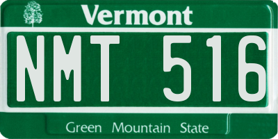 VT license plate NMT516