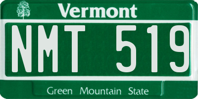 VT license plate NMT519