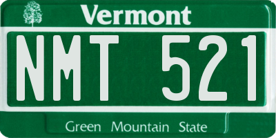 VT license plate NMT521