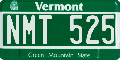 VT license plate NMT525