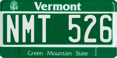 VT license plate NMT526
