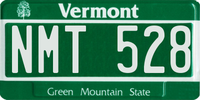 VT license plate NMT528
