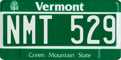 VT license plate NMT529
