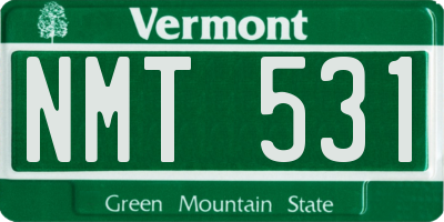 VT license plate NMT531