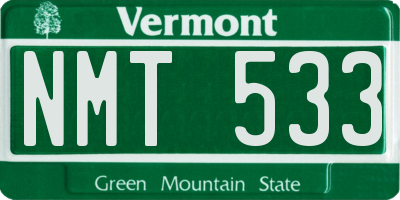 VT license plate NMT533