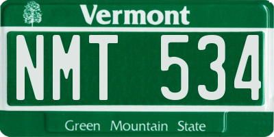 VT license plate NMT534