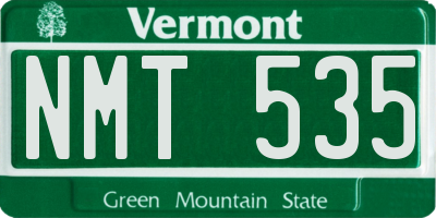 VT license plate NMT535