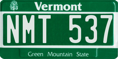 VT license plate NMT537