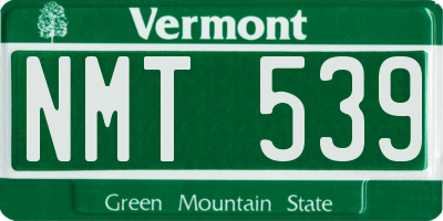 VT license plate NMT539