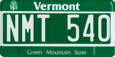 VT license plate NMT540
