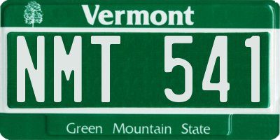 VT license plate NMT541