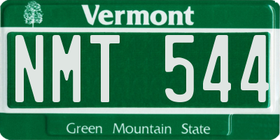 VT license plate NMT544