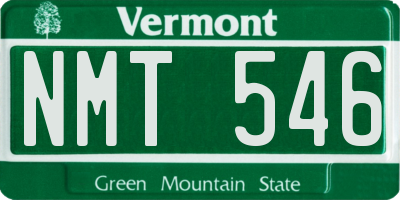 VT license plate NMT546