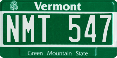 VT license plate NMT547